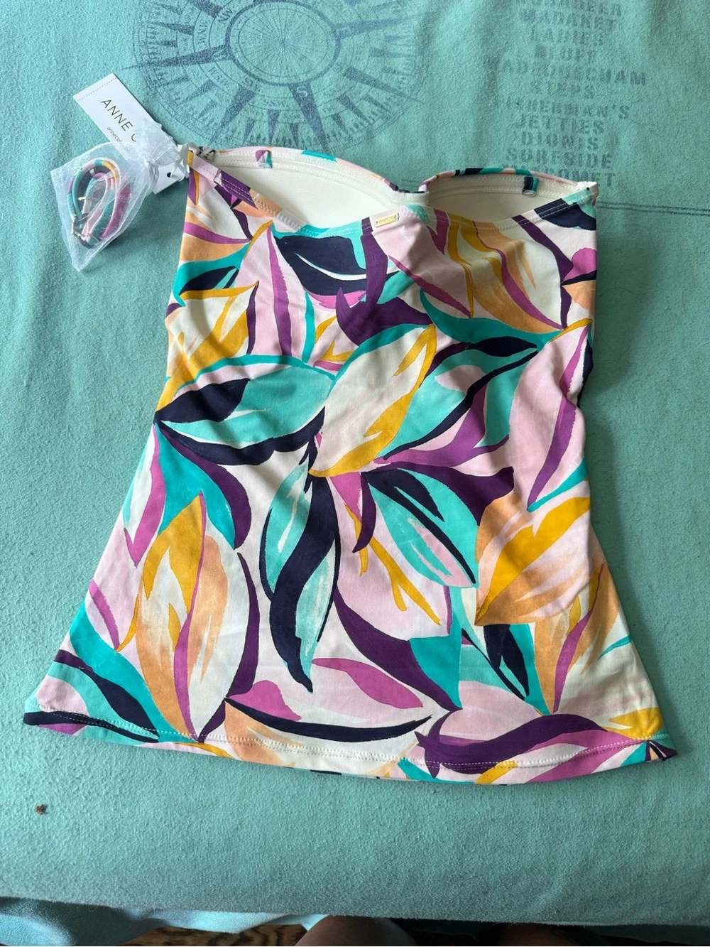 Anne Cole Women's Mexican Riviera Twist Front Bandeaukini Swim Top